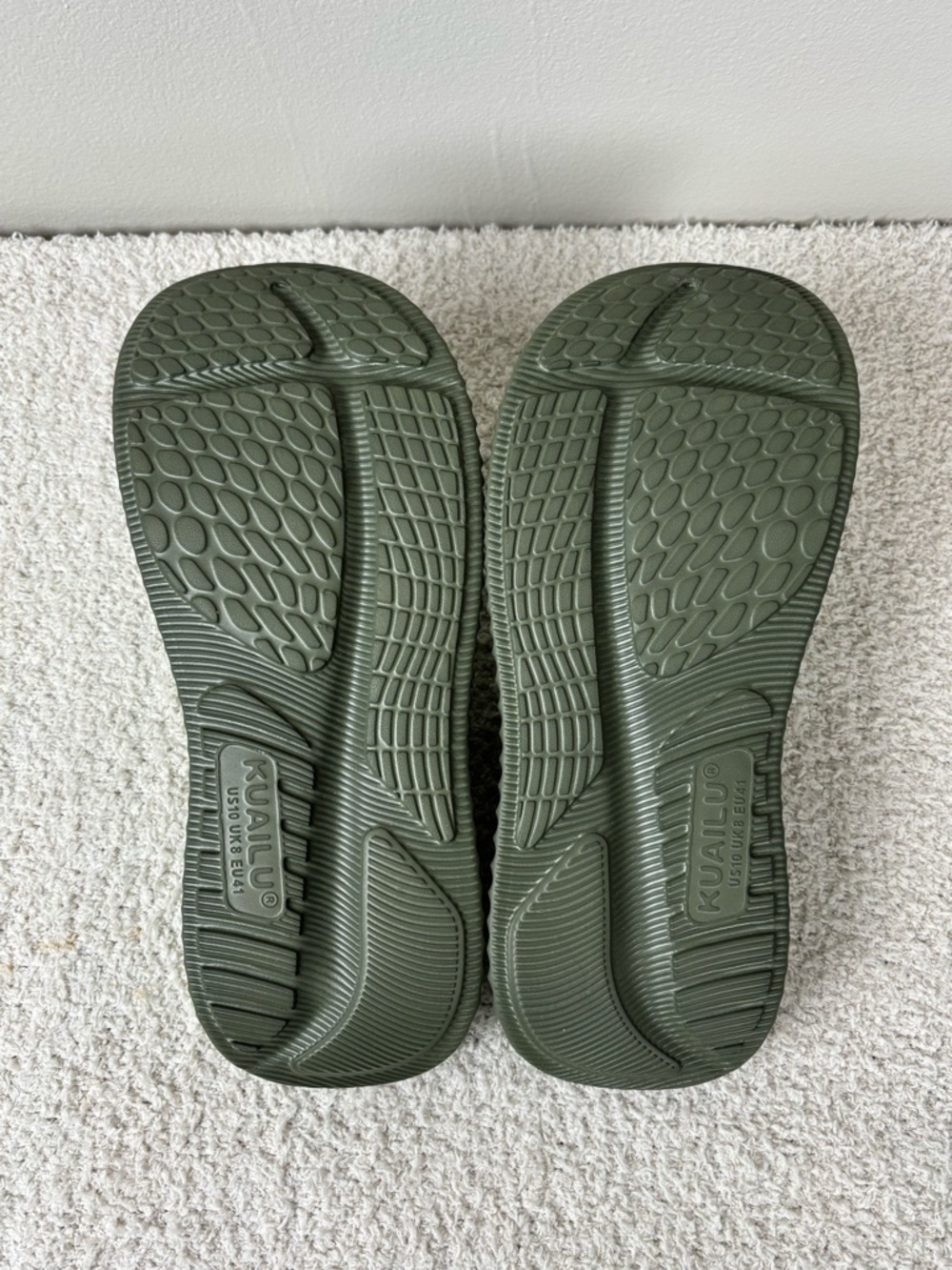 Kuailu Sandals Womens 10 Green Lightweight Recovery Platform Comfort Slides - Picture 9 of 11